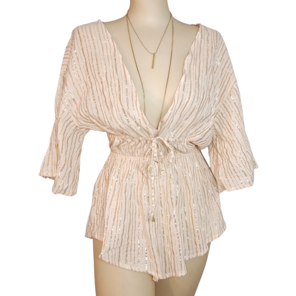 NWT Victoria's Secret romper lingerie with gold stitching - Picture 1 of 8